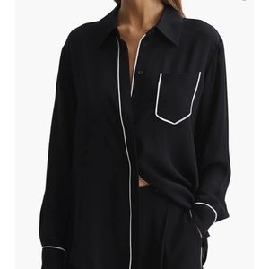 Reiss Gina Piped Button-Up Blouse
